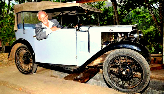 Brian Jenkins at the wheel of the school’s 1934 Austin 7